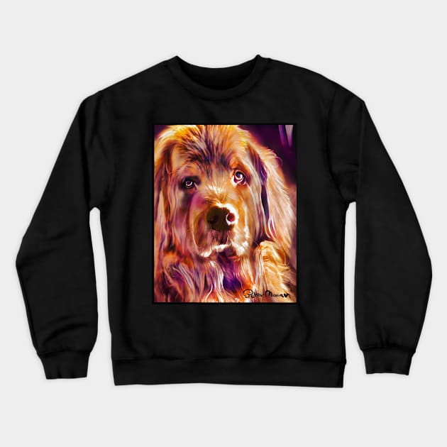 Sweet Face Newfoundland Dog Crewneck Sweatshirt by petrasart